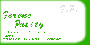 ferenc putity business card